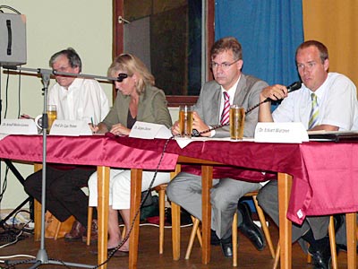 Dr. Arnulf Weiler-Lorenz, Prof. Dr. Caja Thimm, Dr. Jürgen Dieter und Dr. Eckart Würzner